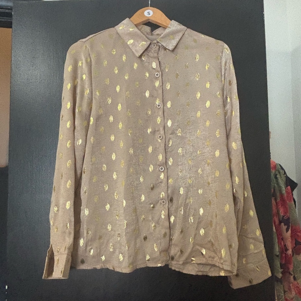 Gold Patterned Women's Top